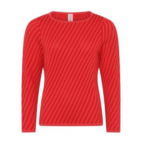 Skovhuus Speciell Rutig Pullover Blus Rosa/Röd Red, Dam