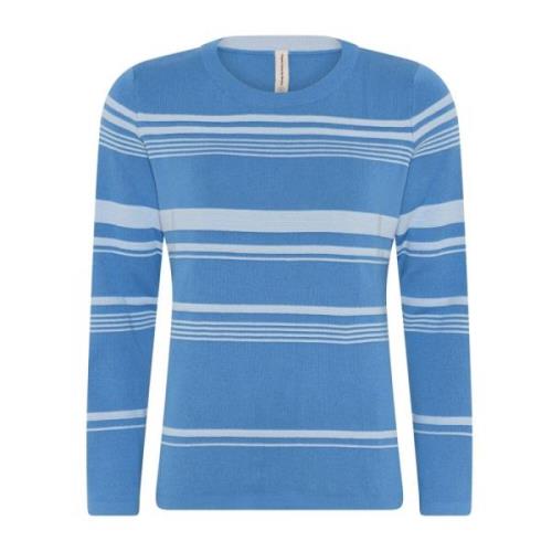 Skovhuus Strukturerad Randig Pullover Blus Blue, Dam