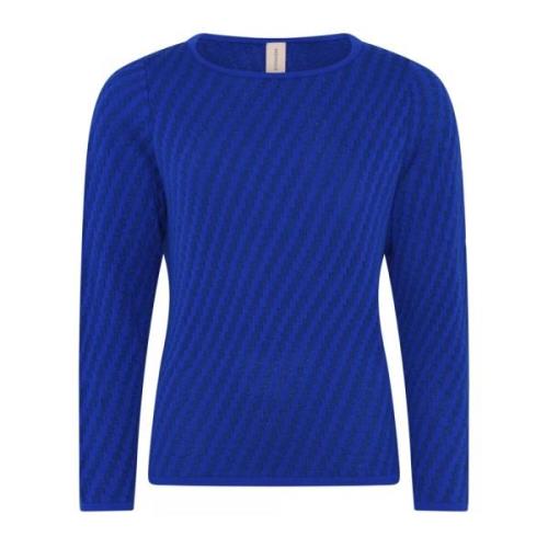 Skovhuus Speciell Rutig Pullover Blus Blue, Dam