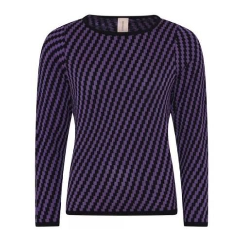 Skovhuus Speciell Rutig Pullover Blus Purple, Dam