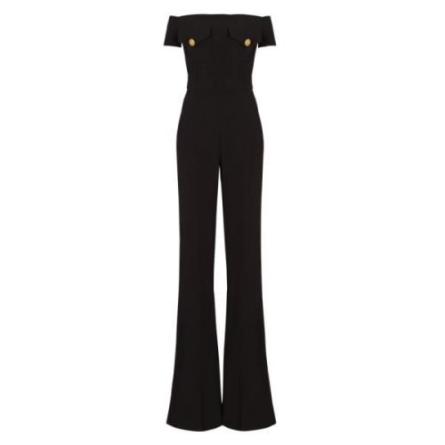 Balmain Crepe jumpsuit Black, Dam