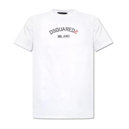 Dsquared2 T-shirt med logotyp White, Herr