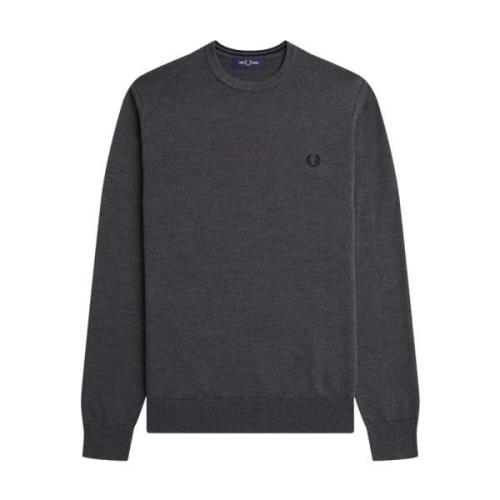 Fred Perry Mörkgrå Marl Sweaters Gray, Herr