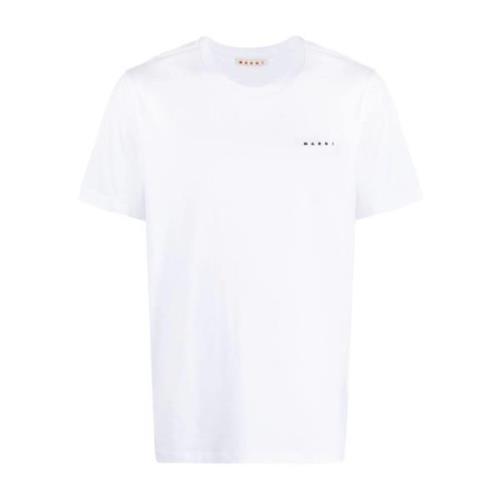 Marni Vita T-shirts och Polos med Marni Logo White, Herr