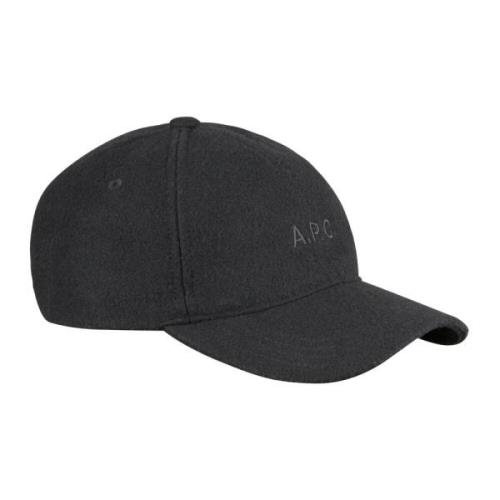 A.p.c. Broderad Logo Baseball Cap Black, Dam