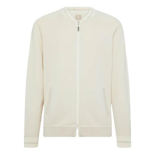 Boggi Milano Stickad bomberjacka i bomull, siden och cashmere Beige, H...