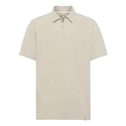 Boggi Milano Organisk bomullsblandad Piqué Polo Shirt Beige, Herr