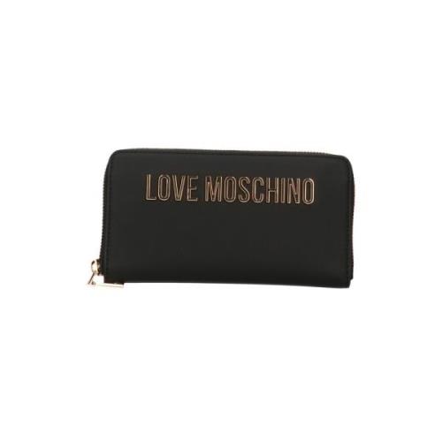 Love Moschino Dam Plånbok i Konstläder med Dragkedja och Metalllogotyp...