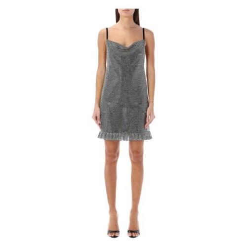 Philosophy di Lorenzo Serafini Silver Mesh Strass Miniklänning Gray, D...