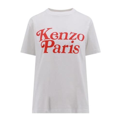 Kenzo Löst Sittande Bomull T-Shirt White, Dam