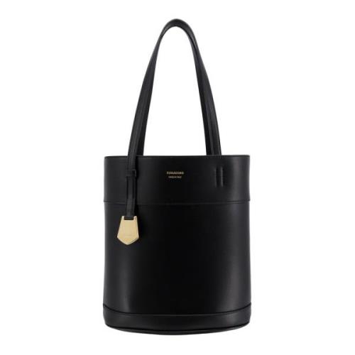 Salvatore Ferragamo Läder axelväska med logotryck Black, Dam