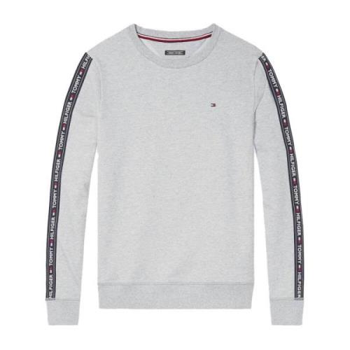 Tommy Jeans Logo Sweatshirt - Rak passform, Rund hals, Långa ärmar Gra...