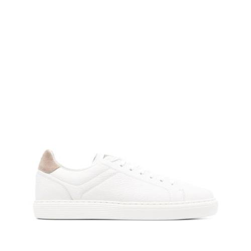 Brunello Cucinelli Lyxiga Lädersneakers White, Herr