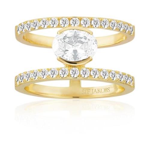 Sif Jakobs Jewellery Ellisse Carezza Grande Guldbelagd Ring Yellow, Da...