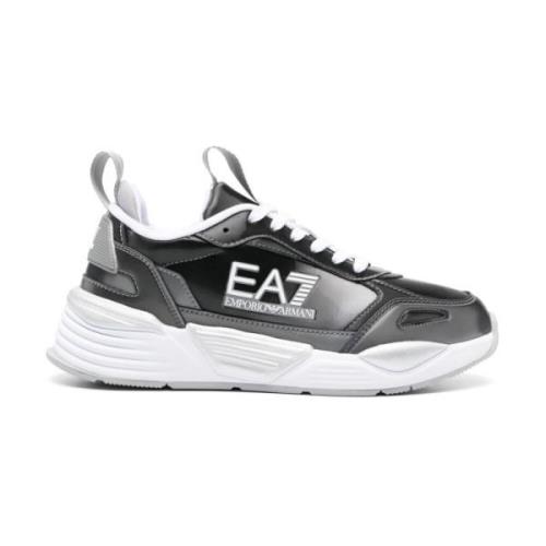 Emporio Armani EA7 Silver Logo Sneakers Gray, Herr