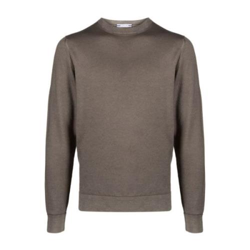 Jacob Cohën Italiensk Ull Crew-Neck Stickat Beige, Herr