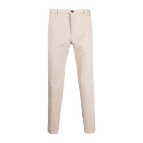 Incotex Smala bomullsbyxor Beige, Herr