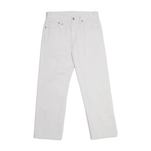 R13 Ecru Cord Straight Leg Jeans White, Dam