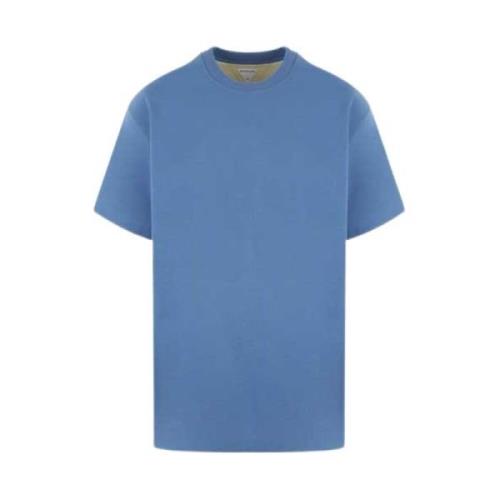 Bottega Veneta Blå Oversize Bomull T-shirt med Rund Hals Blue, Herr