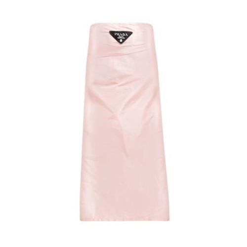 Prada Lyxig silkes taffeta jacka med logodetalj Pink, Dam