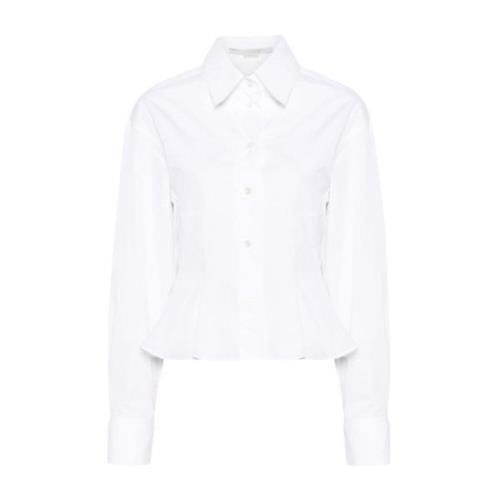 Stella McCartney Vit Bomull Poplin Peplum Skjorta White, Dam