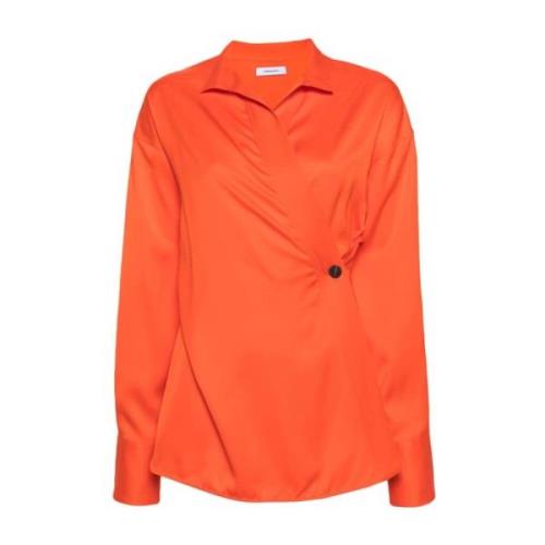 Salvatore Ferragamo Mandarin Wrap Top Orange, Dam