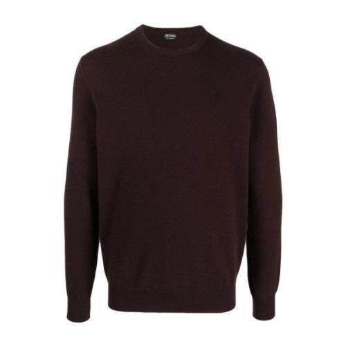 Ermenegildo Zegna Lyxig Cashmere Rundhalsstickat Red, Herr