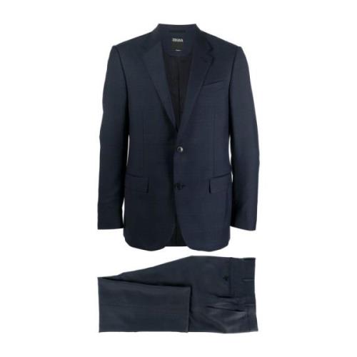 Ermenegildo Zegna Single Breasted Suits Black, Herr