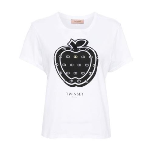 Twinset Vit T-shirt och Polos med Tryck White, Dam