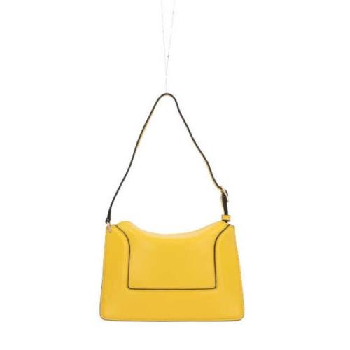 Wandler Handväska i slätt läder med kontrastprofiler Yellow, Dam