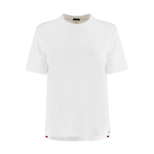 Kiton Bomull Crew Neck T-shirt White, Dam