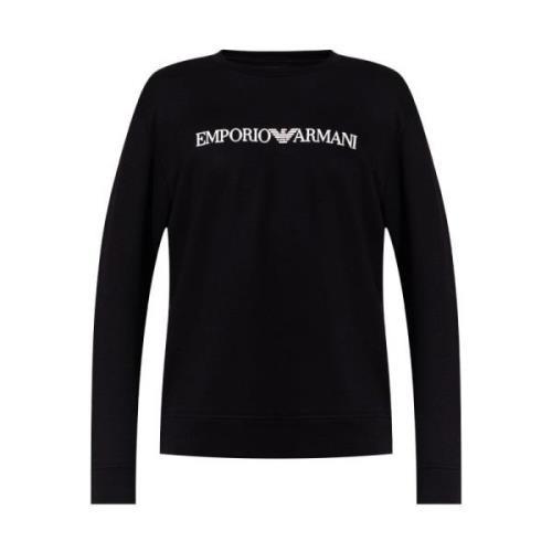 Emporio Armani Sweatshirt med logotyp Black, Herr