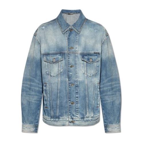 Dolce & Gabbana Sliten jeansjacka Blue, Herr