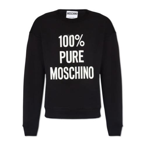 Moschino Sweatshirt med logotyp Black, Herr