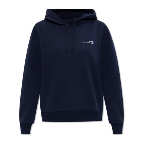 A.p.c. Huvtröja med logotyp Blue, Dam