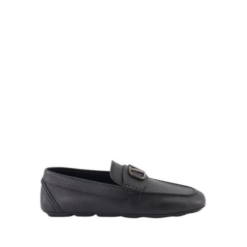 Valentino Garavani Struts Läder Loafers med VLogo Black, Herr