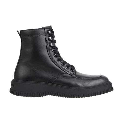 Tommy Hilfiger Svarta Ankelboots för Män Black, Herr