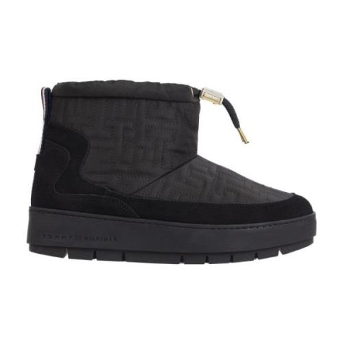 Tommy Hilfiger Svarta Monogram Ankelboots Black, Dam