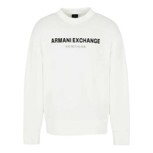 Armani Exchange Herr Sweatshirt utan huva White, Herr