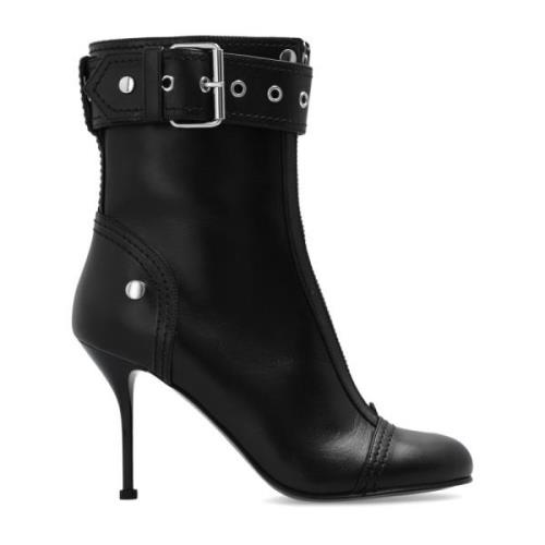 Alexander McQueen Läder ankelboots Black, Dam