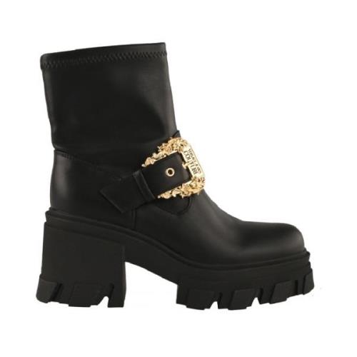 Versace Jeans Couture Enkel Stil Svart Stövel Black, Dam