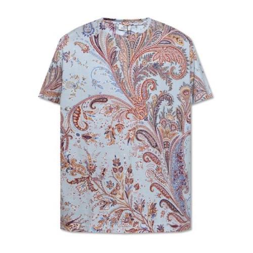 Etro Tryckt T-shirt Blue, Herr