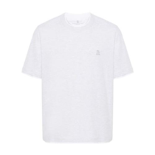 Brunello Cucinelli Vita T-shirts Polos för Män White, Herr