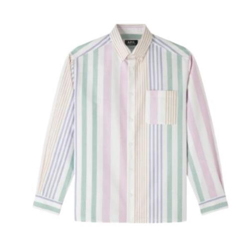 A.p.c. Randig Skjorta Mateo - Multifärgad Multicolor, Herr