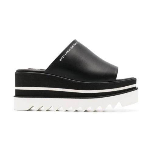 Stella McCartney Svarta Platform Slip-On Sandaler Black, Dam