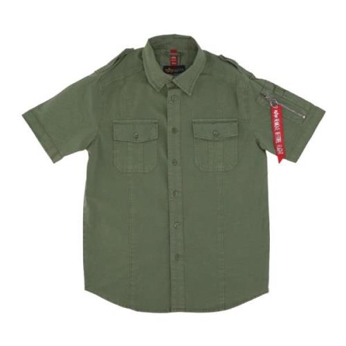 Alpha Industries Short Sleeve Shirts Green, Herr