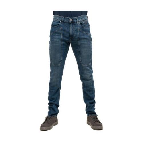 Jeckerson Slim Fit Jeans med ikoniska lappar Blue, Herr