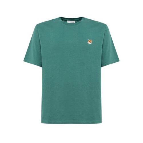 Maison Kitsuné Enfärgad Crew Neck T-Shirt Green, Herr