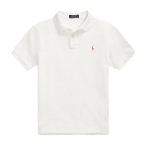 Ralph Lauren Slim Fit Mesh Polo Shirt White, Herr