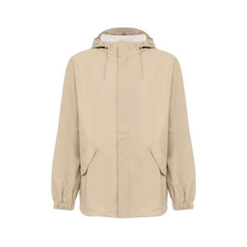 Rains Essential Aesthetics Kort Fishtail Parka Jacka Beige, Herr